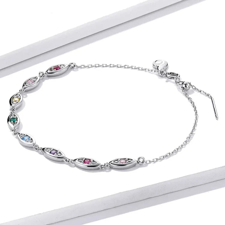 Deva 100% 925 Sterling Silver Demon Eye Silver Bracelets Side 2