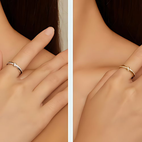 Deva 100% 925 Sterling Silver Pave Setting Rings | Silver & Gold Rings Wearing Shot Close