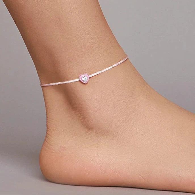 Deva 100% 925 Sterling Silver Pearl Heart Ankle Anklet | Silver Anklets | Silver Jewelry | Fashion | Women's Jewelry