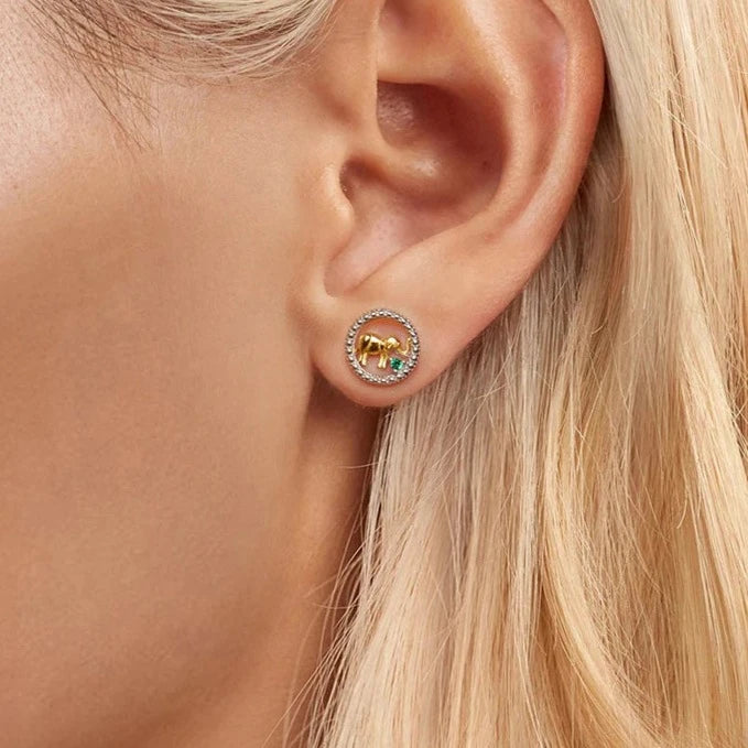 Deva 100% 925 Sterling Silver Push Back Stud Earrings Front View