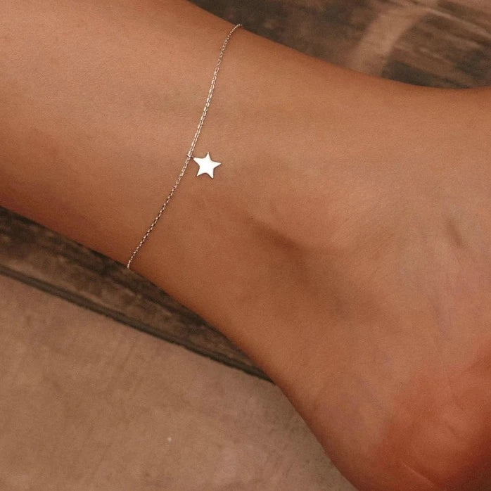 Deva 100% 925 Sterling Silver Star Ankle Anklet | Silver Anklets | Anklets For Women | Fashion Jewelry | Anklet Bracelet
