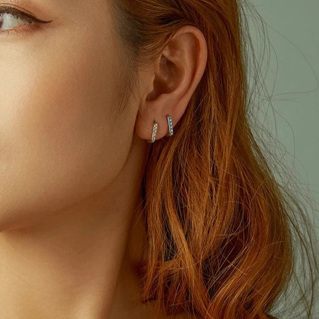 Deva 925 Sterling Silver Hoop Earrings Wear Show