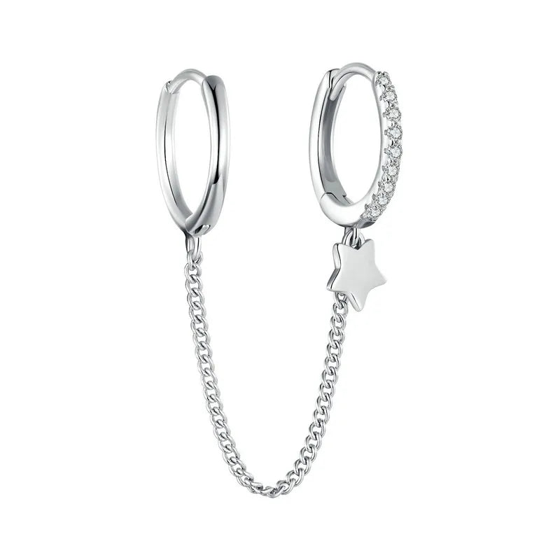 Deva 925 Sterling Silver Stud Earrings Silver