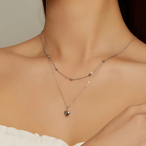 Deva Heart Pendant 100% 925 Sterling Silver Necklaces Silver Side