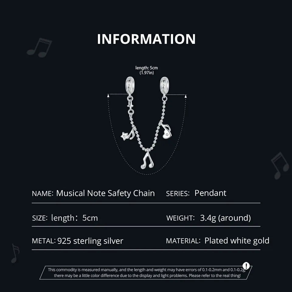 New 925 Sterling Silver Musical Note Bracelets Jewelry Information