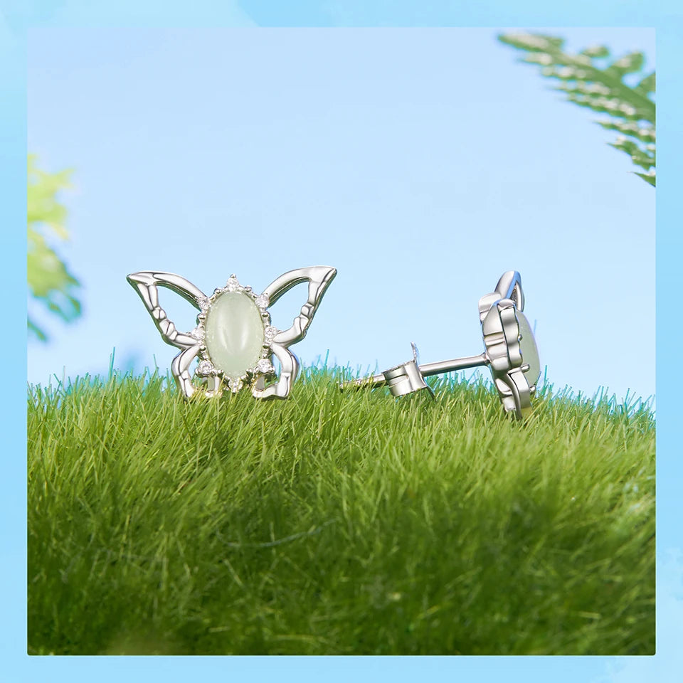 Deva Gold Plated Butterfly Earrings, 925 Sterling Silver