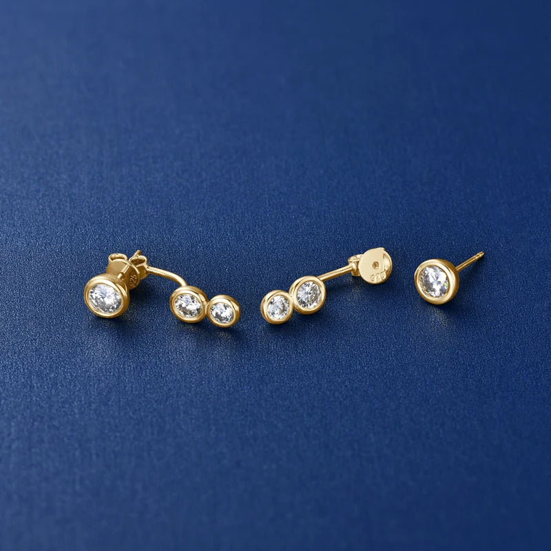 Deva Moissanite Diamond Ear Jacket Earrings Unique Fine Jewelry