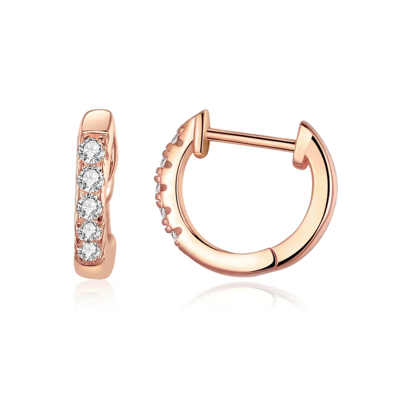 Deva 100% 925 Sterling Silver Hoop Earrings Rose Gold