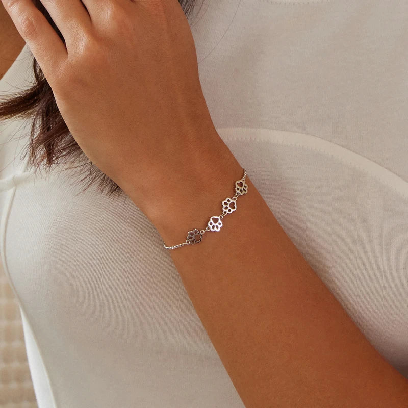 Cat Paw 100% 925 Sterling Silver Bracelets Silver