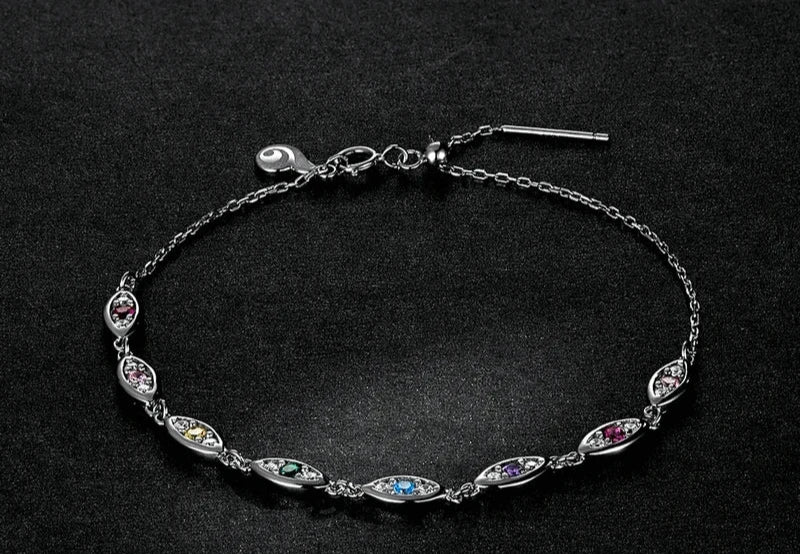 Deva 100% 925 Sterling Silver Demon Eye Silver Bracelets Front