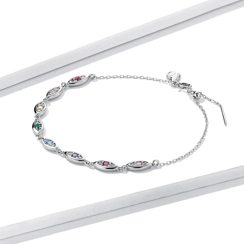 Deva 100% 925 Sterling Silver Demon Eye Silver Bracelets Side