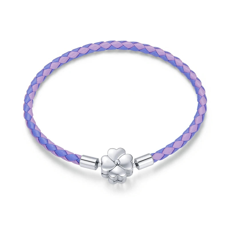 Deva 100% 925 Sterling Silver Four Leaf Clover Lucky Bracelets | Fashion Bracelets | Leather Bracelets