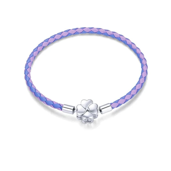 Deva 100% 925 Sterling Silver Four Leaf Clover Lucky Bracelets | Fashion Bracelets | Leather Bracelets