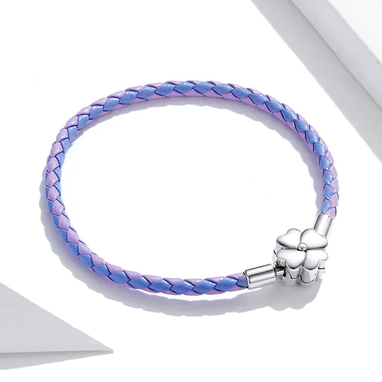 Deva 100% 925 Sterling Silver Four Leaf Clover Lucky Bracelets | Fashion Bracelets | Leather Bracelets