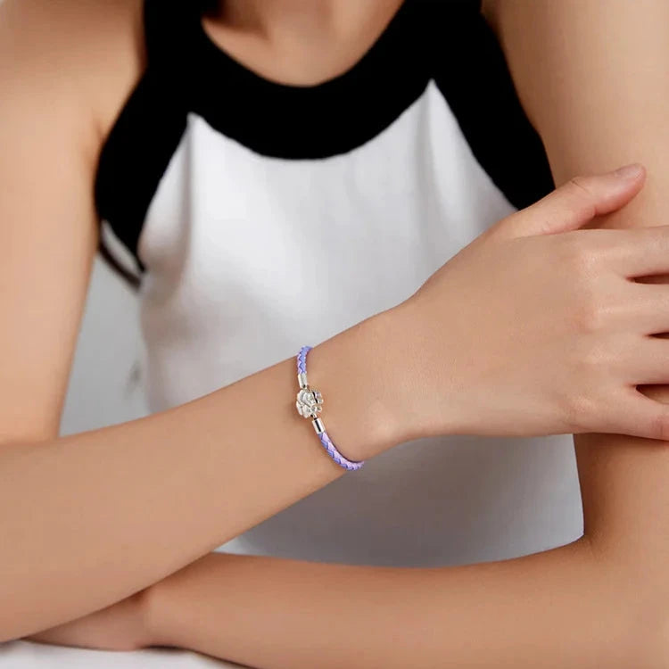 Deva 100% 925 Sterling Silver Four Leaf Clover Lucky Bracelets | Fashion Bracelets | Leather Bracelets