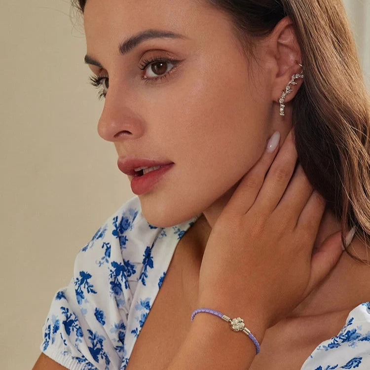 Deva 100% 925 Sterling Silver Four Leaf Clover Lucky Bracelets | Fashion Bracelets | Leather Bracelets