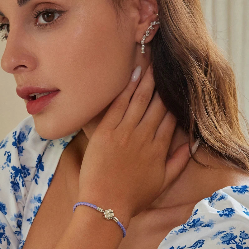 Deva 100% 925 Sterling Silver Four Leaf Clover Lucky Bracelets | Fashion Bracelets | Leather Bracelets