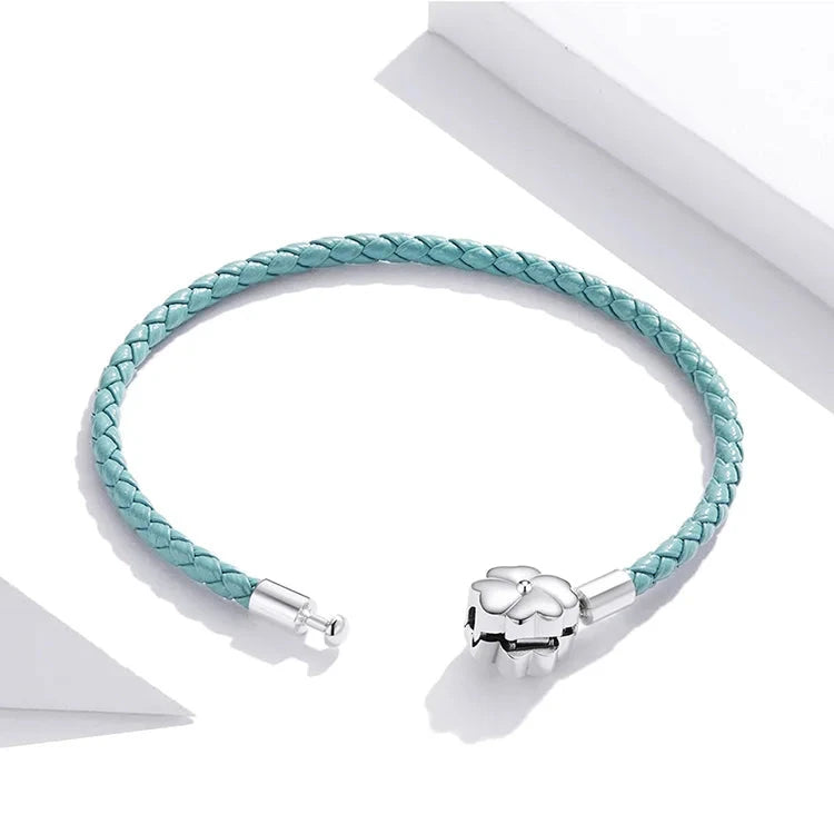 Deva 100% 925 Sterling Silver Four Leaf Clover Lucky Bracelets | Fashion Bracelets | Leather Bracelets