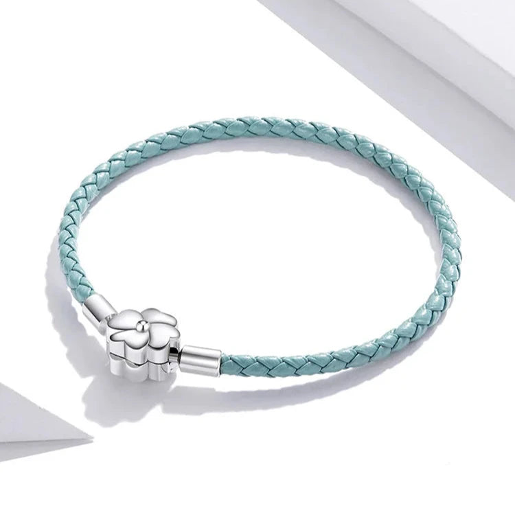 Deva 100% 925 Sterling Silver Four Leaf Clover Lucky Bracelets | Fashion Bracelets | Leather Bracelets