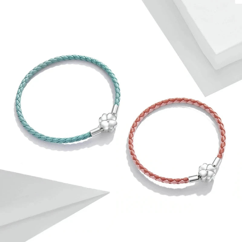 Deva 100% 925 Sterling Silver Four Leaf Clover Lucky Bracelets | Fashion Bracelets | Leather Bracelets