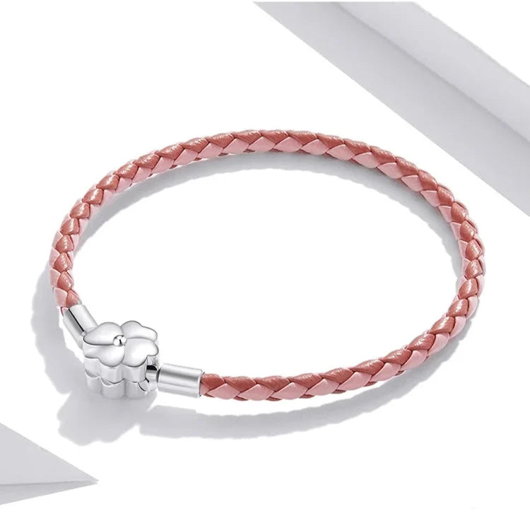 Deva 100% 925 Sterling Silver Four Leaf Clover Lucky Bracelets | Fashion Bracelets | Leather Bracelets