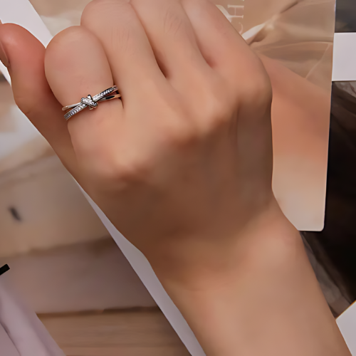 Deva 100% 925 Sterling Silver Pave Setting Rings | Silver & Gold Rings Wearing Shot