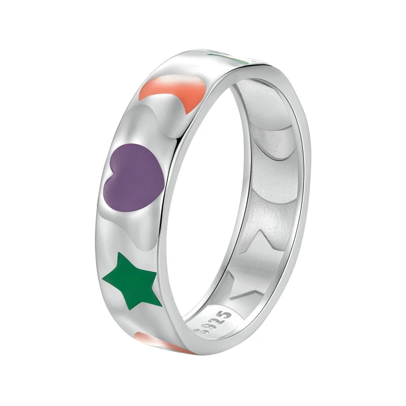 Deva  100% 925 Sterling Silver Rainbow Sweet Rings