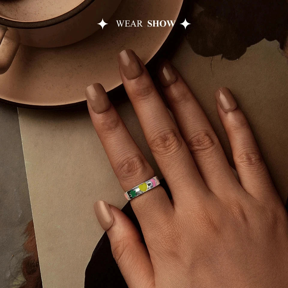 Deva  100% 925 Sterling Silver Rainbow Sweet Rings New Wear View