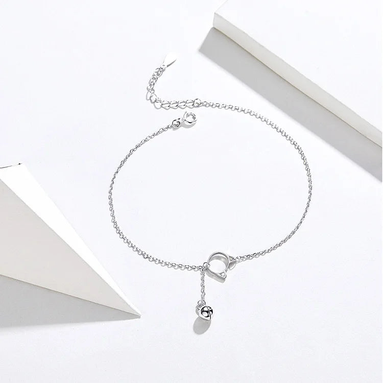Deva 100% 925 Sterling Silver Simple Bell And Cat Ankle Anklet | Silver Anklets | Anklets for Women | Anklet Bracelet