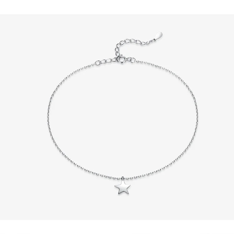Deva 100% 925 Sterling Silver Star Ankle Anklet | Silver Anklets | Anklets For Women | Fashion Jewelry | Anklet Bracelet