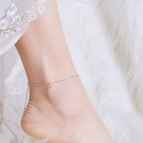 Deva 100% 925 Sterling Silver Star Ankle Anklet | Silver Anklets | Anklets For Women | Fashion Jewelry | Anklet Bracelet
