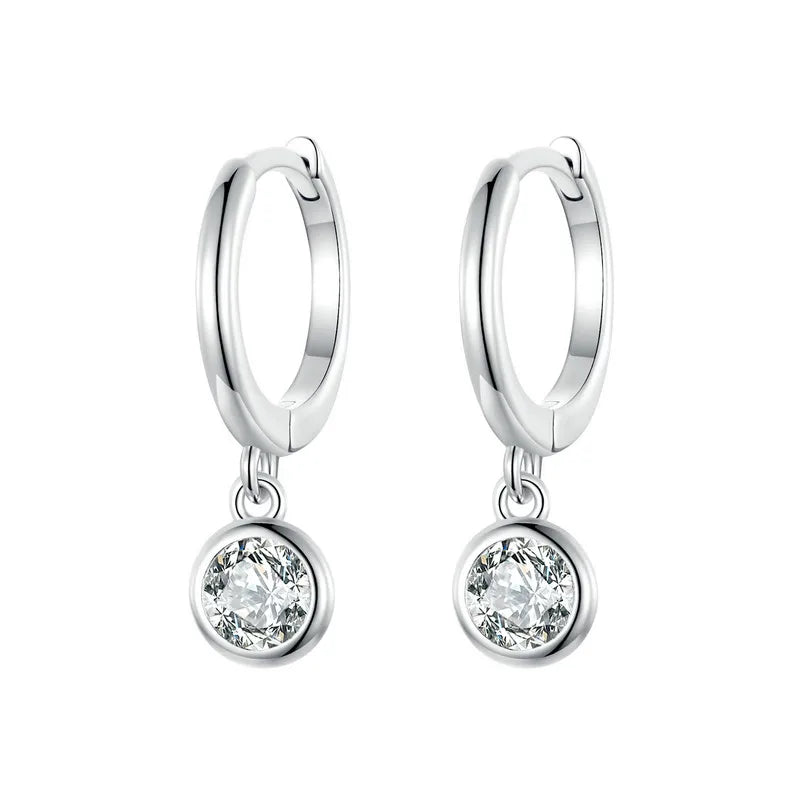Deva 100% 925  Sterling Silver Waterdrop Hoop Earrings Silver Show