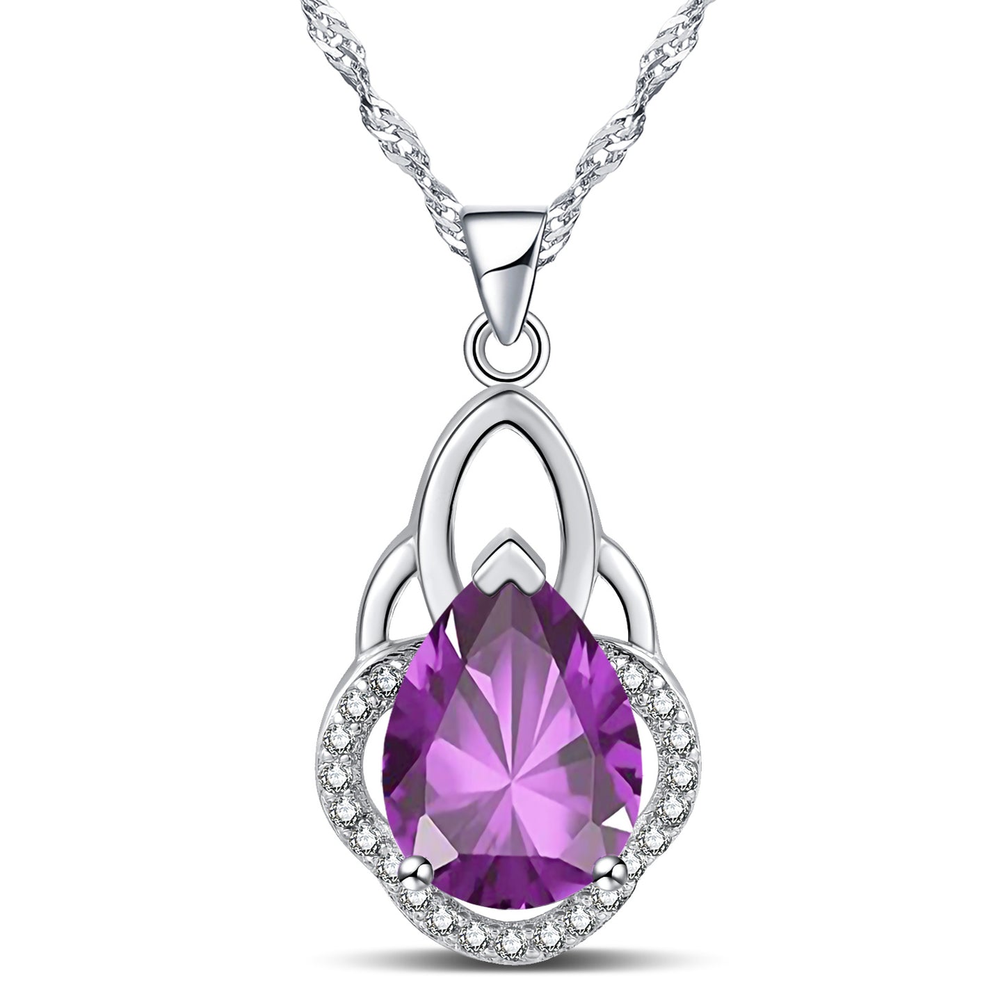 Deva 18k White Gold Plated Cubic Zirconia Necklaces | Fashion Necklaces | Gold Necklaces