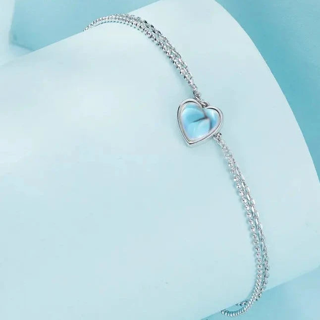 Deva 925 Silver Heart-Shaped Double-Layer Ankle Anklet | Silver Anklets | Anklets For Women | Fashion Jewelry