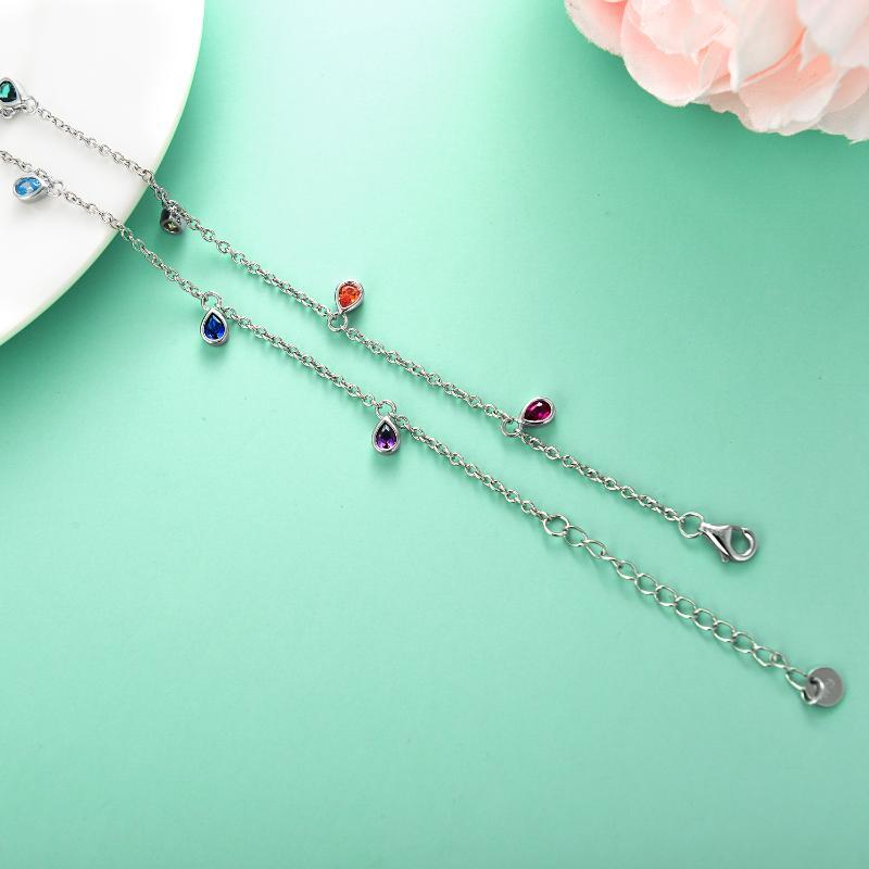 Deva 925 Sterling Silver Crystal Ankle Anklet | Anklets For Women | Silver Anklets