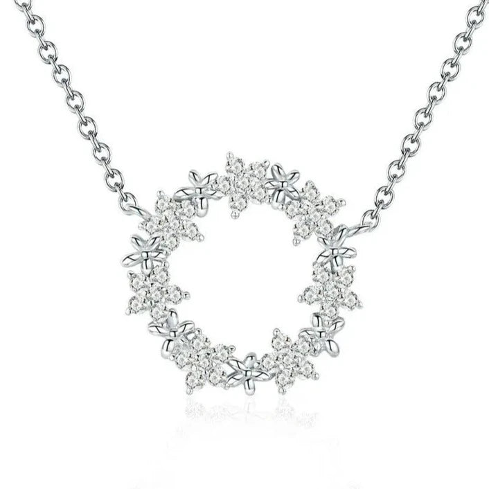Deva 925 Sterling Silver Crystal Elegant Necklaces