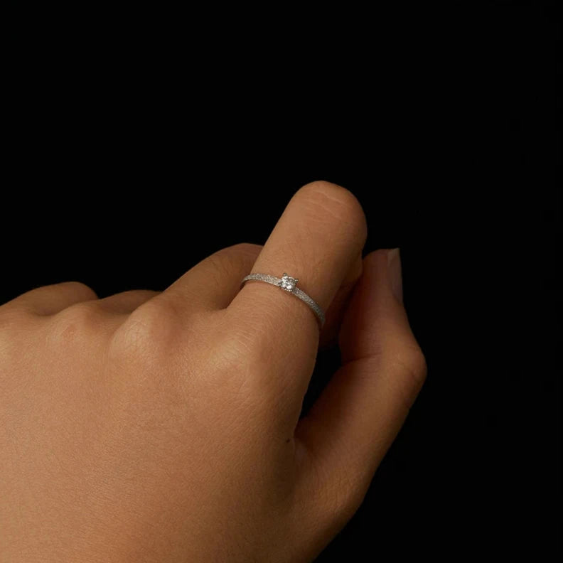 Deva 925 Sterling Silver Round Cut Solitaire Engagement Rings new View
