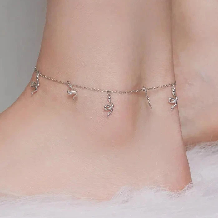 Deva 925 Sterling Silver Small Snake Ankle Anklet | Silver Anklets