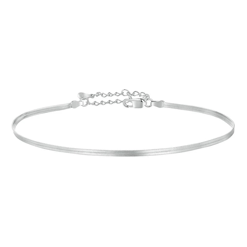 Deva 925 Sterling Silver Snake Chain Ankle Anklet | Silver Anklets | Silver Jewelry | Ankle Bracelet | Fashion Accessories