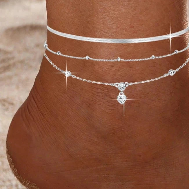 Deva 925 Sterling Silver Snake Chain Ankle Anklet | Silver Anklets | Silver Jewelry | Ankle Bracelet | Fashion Accessories