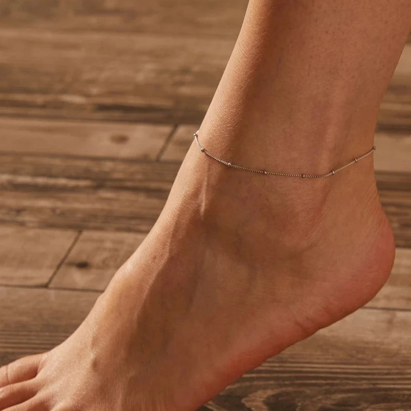 Deva 925 Sterling Silver Snake Chain Ankle Anklet | Silver Anklets | Silver Jewelry | Ankle Bracelet | Fashion Accessories