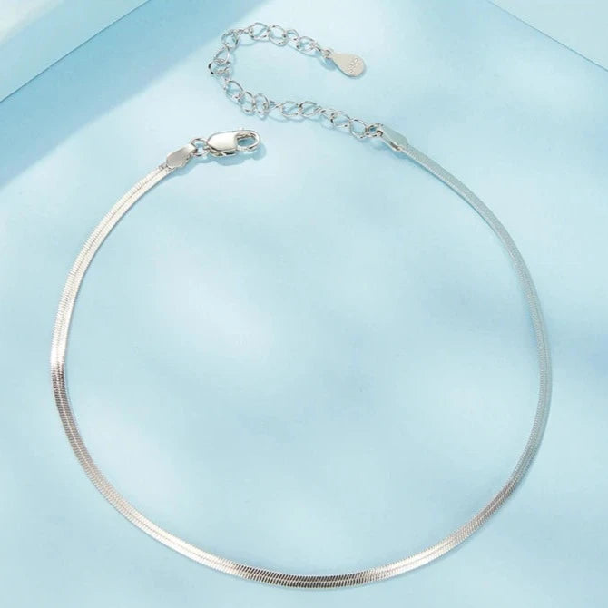 Deva 925 Sterling Silver Snake Chain Ankle Anklet | Silver Anklets | Silver Jewelry | Ankle Bracelet | Fashion Accessories