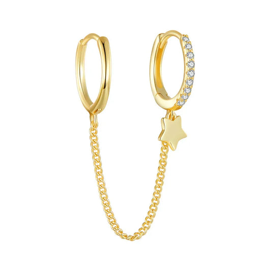 Deva 925 Sterling Silver Stud Earrings Gold Plated