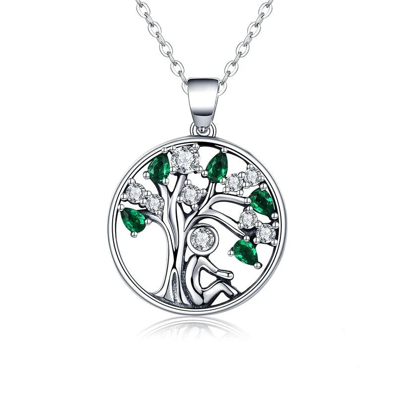 Deva 925 Sterling Silver Tree of Life Necklace Close View