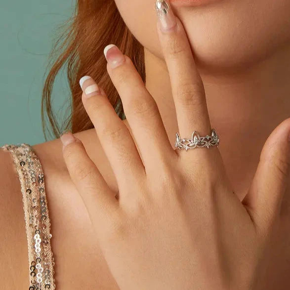 Deva Authentic 100% 925 Sterling Silver Rings Front Wearing Shot