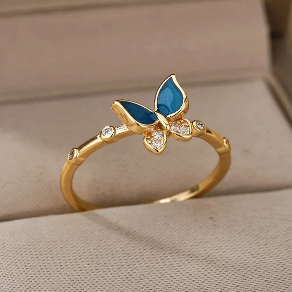 Deva Butterfly Prong Setting Copper Ring