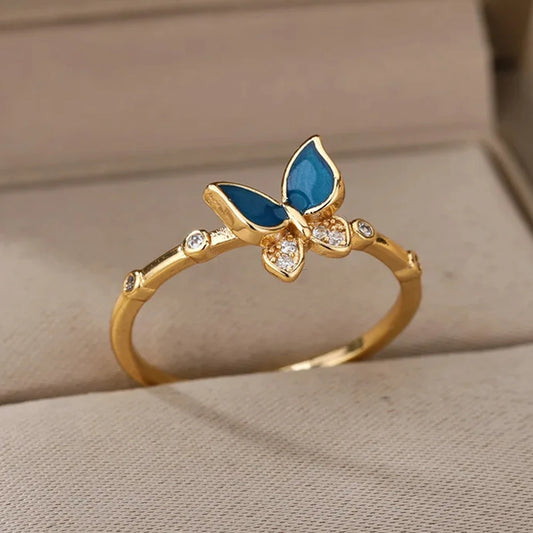 Deva Butterfly Prong Setting Copper Ring
