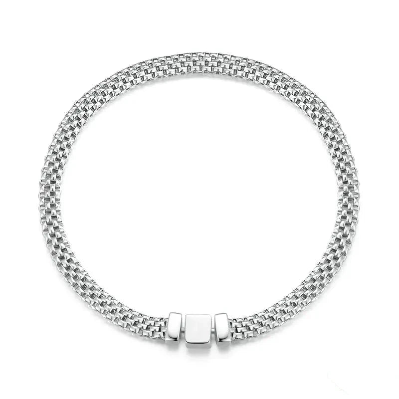 Deva Classic Square Buckle 100% 925 Sterling Silver Bracelets