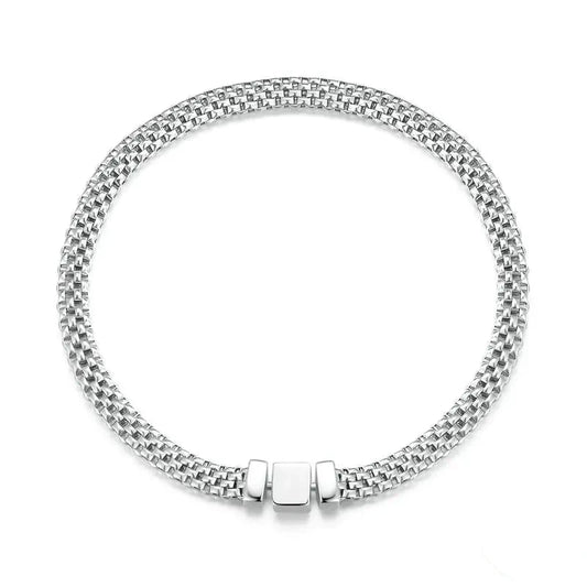 Deva Classic Square Buckle 100% 925 Sterling Silver Bracelets