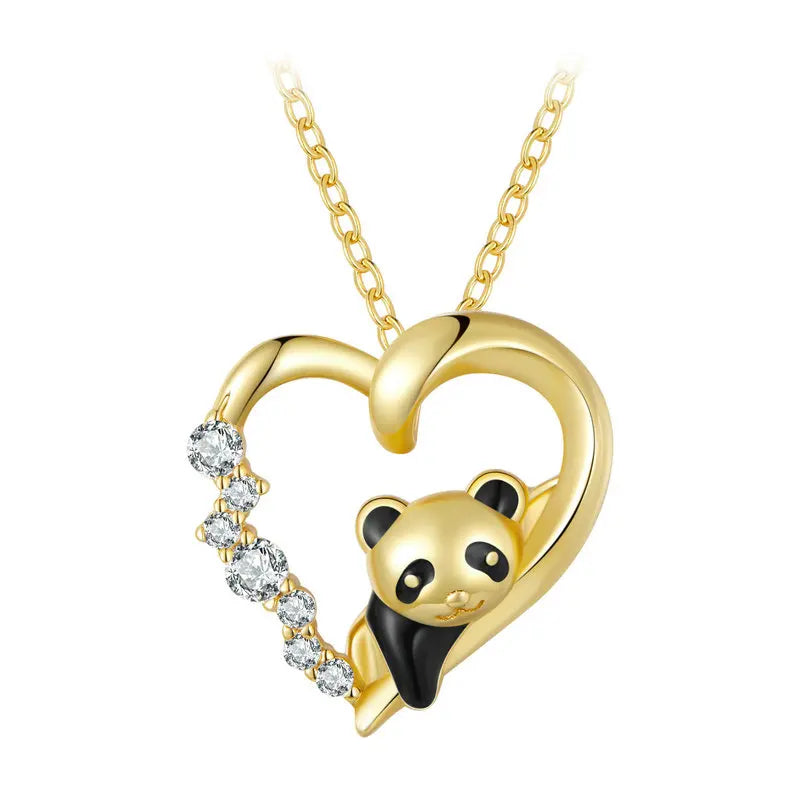 Deva Cute Animal 925 Sterling Silver Crystal Necklaces Gold Plated | Silver Necklaces